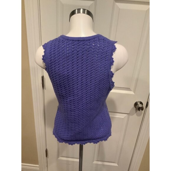 Samsoe Samore Iris Bloom Sleeveless Wool Scallop Trim Joise Top $350 Size M NWT! - Picture 5 of 6